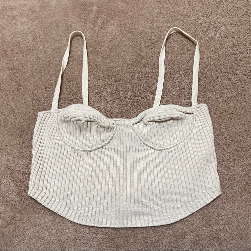 Urban Outfitters Beige Corset Tank Top Sz S